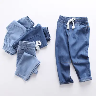 Kids Denim Jeans Blue Cotton Stretchable Waistband