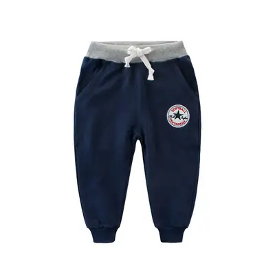 Kids Sapphine Blue Sweatpants with Embroidered Logo