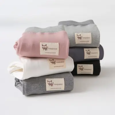 Cute Cat Logo Cotton Leggings for Kids Spring Autumn