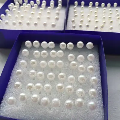 Pearl Earrings for Women White Studs Lightweight Daily Wear