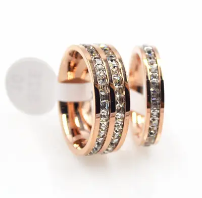 Silver Double Row Diamond Crystal Ring for Daily Wear