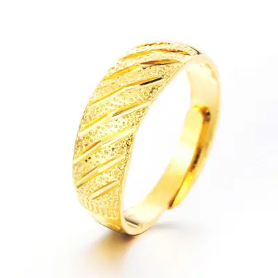 Gold Couple Ring 18K Plated Meteor Shower Design