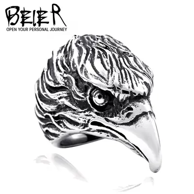 Men's Vintage Eagle Head Titanium Ring