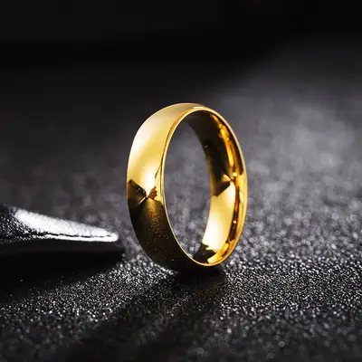 Gold Couple Ring Pair for Men Women Daily Wear