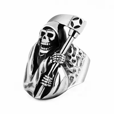 Men Retro Skull Titanium Steel Ring