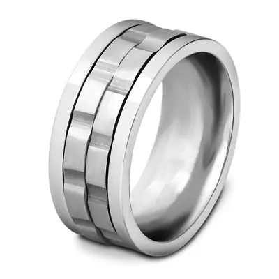 Women Rotatable Gear Ring Gold 9mm Stainless Steel