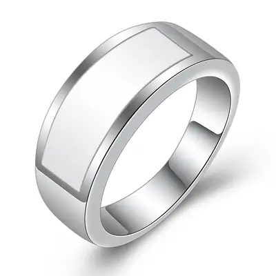 Three-Color Stone Stainless Steel Ring for Women Daily Wear