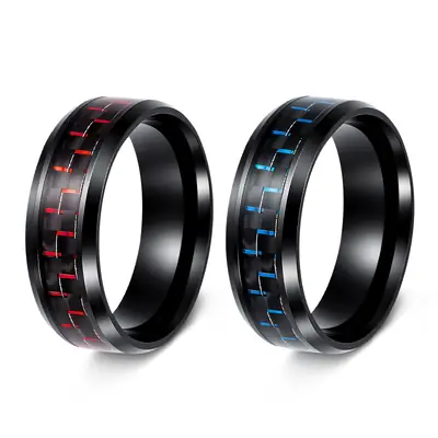 Men Carbon Fiber Ring Red Shaking Sound Trendy 2024
