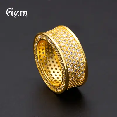Men's 18K Gold Hip Hop Diamond Ring