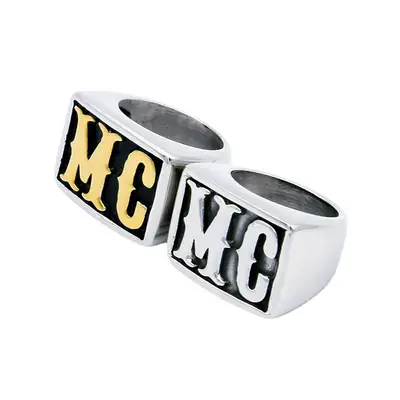 Men's HD MC Titanium Steel Ring Golden Daily Wear
