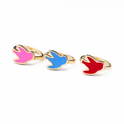 Women's Red Geometric Triangle Ring Affordable Daily Wear Jewelry