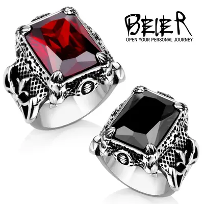 Men's Titanium Steel Trendy Gemstone Ring