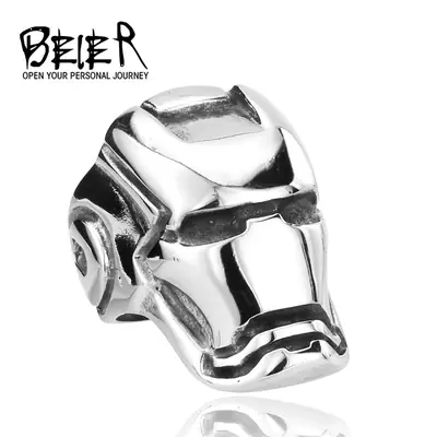 Ironman Helmet Titanium Steel Ring for Men