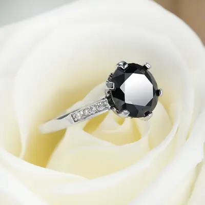 Black Zircon Vintage Ring for Women