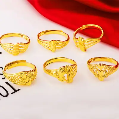 Women Gold Rings Set of 6 Fashion Imitation Jewelry