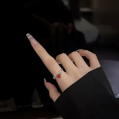 Adjustable Crystal Flower Rings for Women Daily Wear thumbnail 3