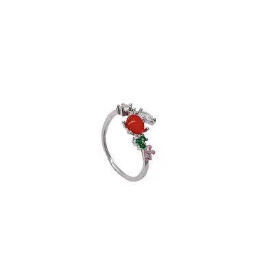 Adjustable Crystal Flower Rings for Women Daily Wear thumbnail 5