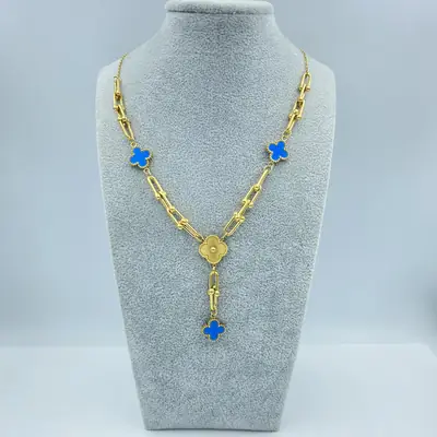 Four-Leaf Flower Bracelet Set Gold Turquoise Daily Wear Jewelry thumbnail 16