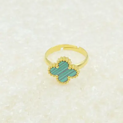 Four-Leaf Flower Bracelet Set Gold Turquoise Daily Wear Jewelry thumbnail 26