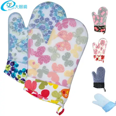 Oven Gloves Floral Design Heat Resistant Silicone