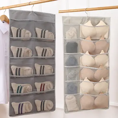 Double Sided Mesh Bra Organizer Grey 12x18 Pockets