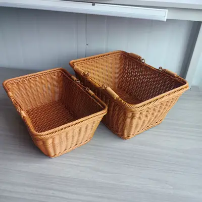 Orange Woven Kitchen Baskets for Home & Picnic Use