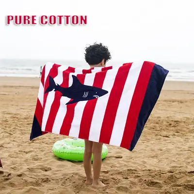 Pure Cotton Cartoon Kids Towel Blue Green thumbnail 4