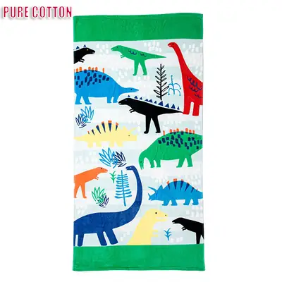 Pure Cotton Cartoon Kids Towel Blue Green thumbnail 5