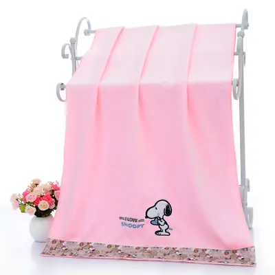 Light Blue Cartoon Embroidered Bath Towels for Kids & Adults thumbnail 4