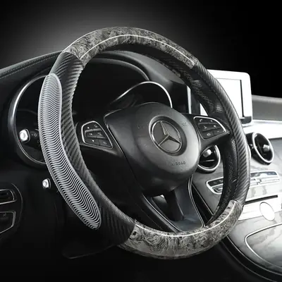 Wood Grain Steering Wheel Cover Breathable Non-Slip Durable