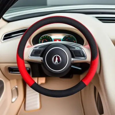 Red Black Sporty Steering Wheel Cover for Buses & Trucks