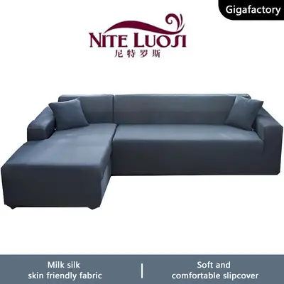 Scandinavian Stretch Sofa Cover Black Milk Silk