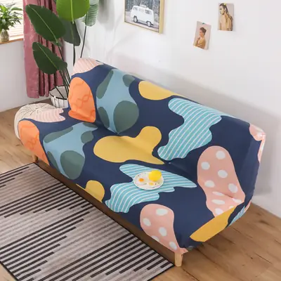 Printed Sofa Cover with Vibrant Abstract Design