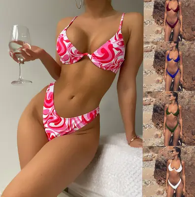 Women Bikini Swimsuit Red Split 9 Color New Arrival