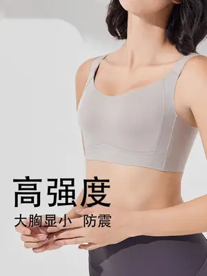 Women High-Intensity Shockproof Sports Bra Gray Adjustable