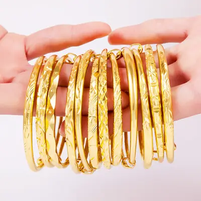 Gold Floral Bangles for Women, Durable Copper Alloy, New Arrival, Best Price in Pakistan