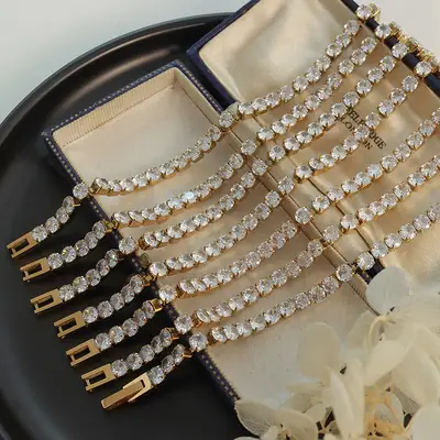 Gold Plated Zircon Bracelets for Women Minimalist Chic