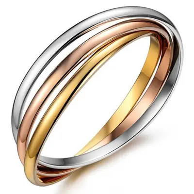 Three Color Gold Titanium Bracelet for Women