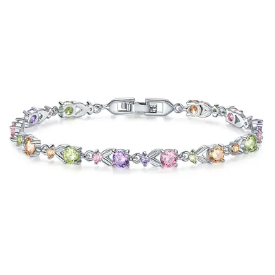Multicolored Gemstone Bracelet for Women with Gold Plating