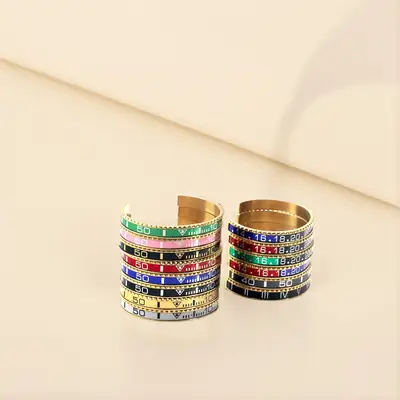 Adjustable C-Bracelets with Roman Numeral Design