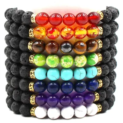 Multi Color Tiger Eye Bracelets Set for Women Men