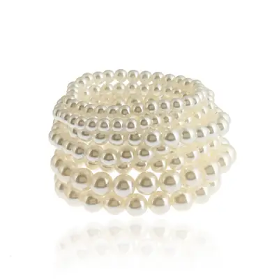 Multi Layer Pearl Bracelet Beige Luxury Pakistani Women