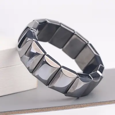 Modern Geometric Silver Bracelet for Men Women