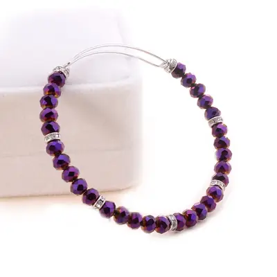 Purple Crystal Push-Pull Bracelet for Women