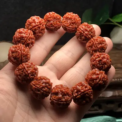 Red Five-Petal Handcrafted Bracelet for Men Women