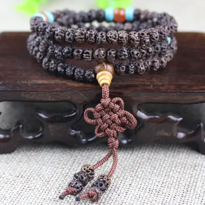 Ruyi Bodhi Bracelet Coffee Agate Turquoise Tassel