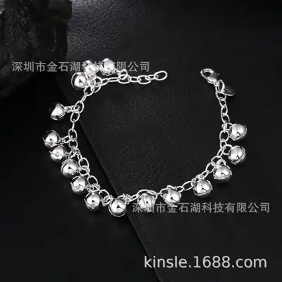 Silver Jingle Bell Bracelet for Women Lightweight Daily Wear