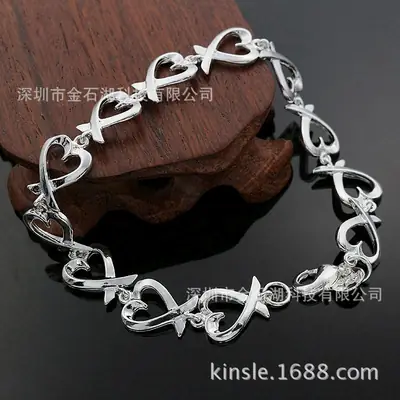 Silver Heart Bracelet for Women, Lightweight, Durable, Stylish