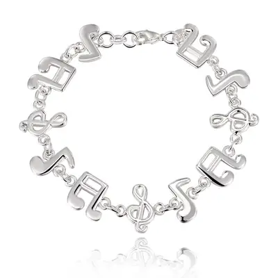 Silver Music Note Bracelet for Women