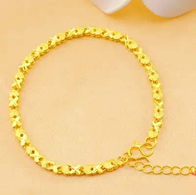 Gold Plated X-Shaped Bracelet for Women